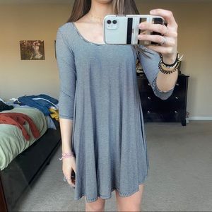 Black and white striped flowy dress